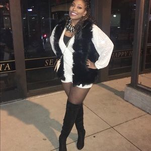 COPY - White sequin vneck romper